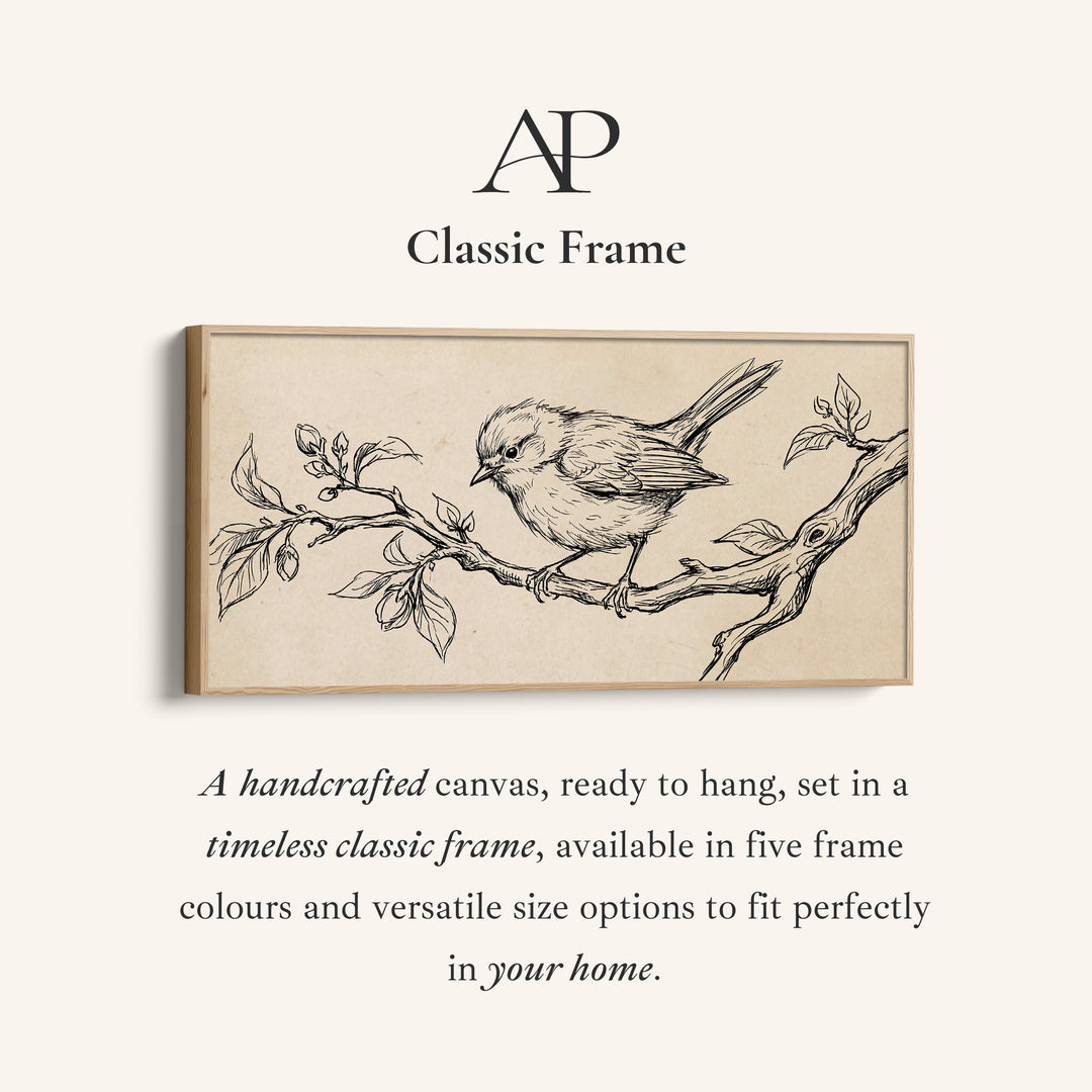 Bird Line Drawing Large Wall Art Statement Wall Decor For Bedroom