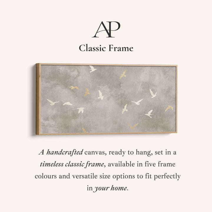 Bird Silhouettes Long Wall Art Horizontal Canvas Print For Hallway