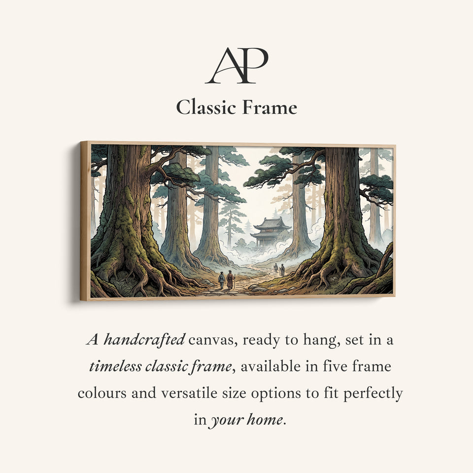 Japanese Forest Temple Horizontal Wall Art Statement Wall Decor For Living Room