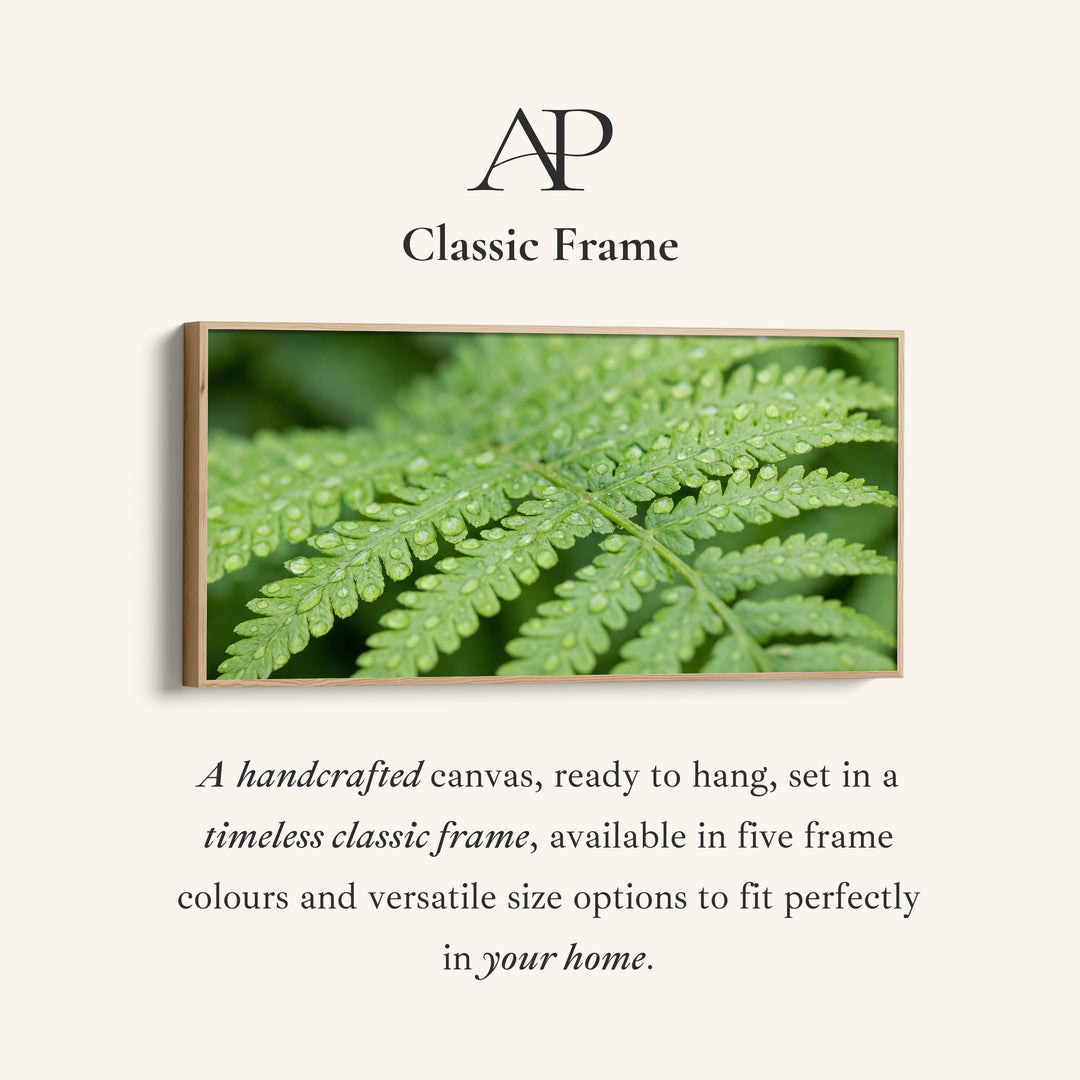 Botanical Detail Horizontal Wall Art Fern Leaf Horizontal Canvas Print For Bedroom