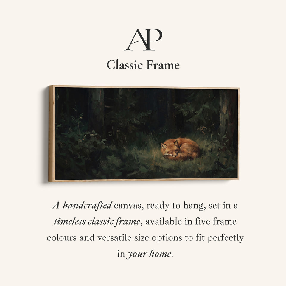 Sleeping Fox Wall Art Panoramic Canvas Print For Bedroom