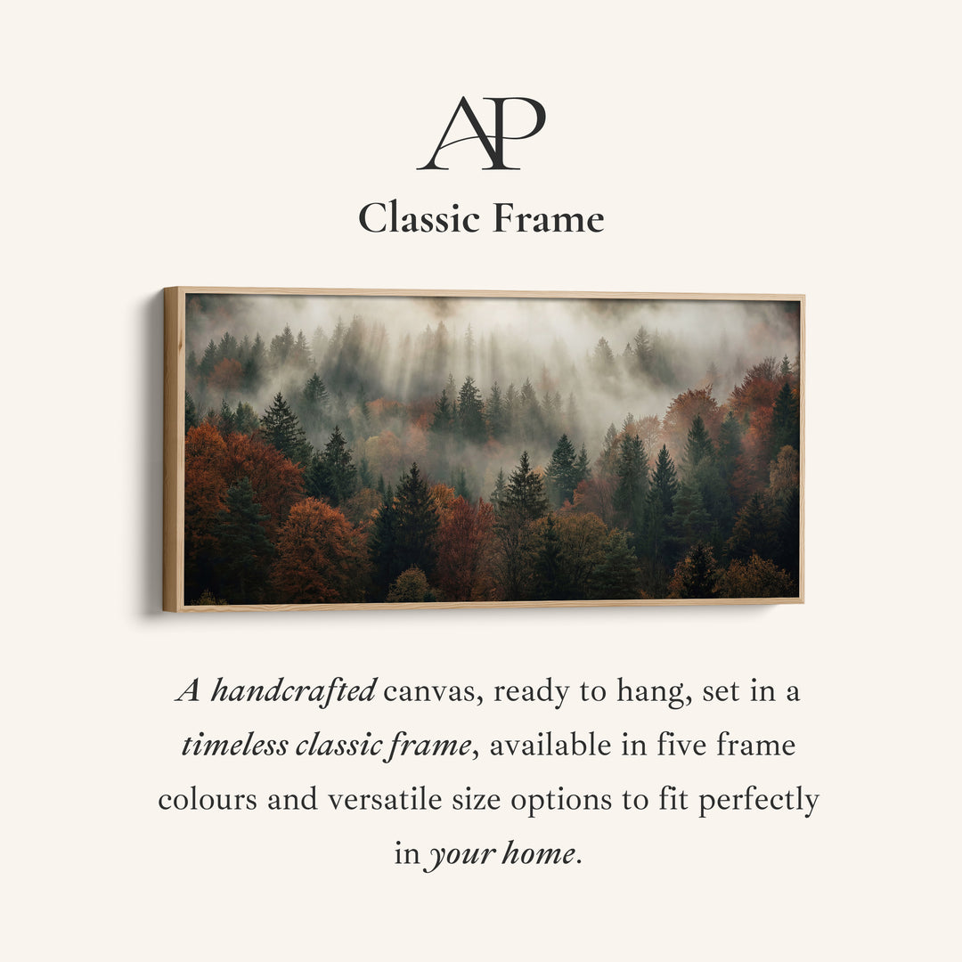 Misty Woodland Bedroom Wall Art Extra Wide Canvas For Hallway