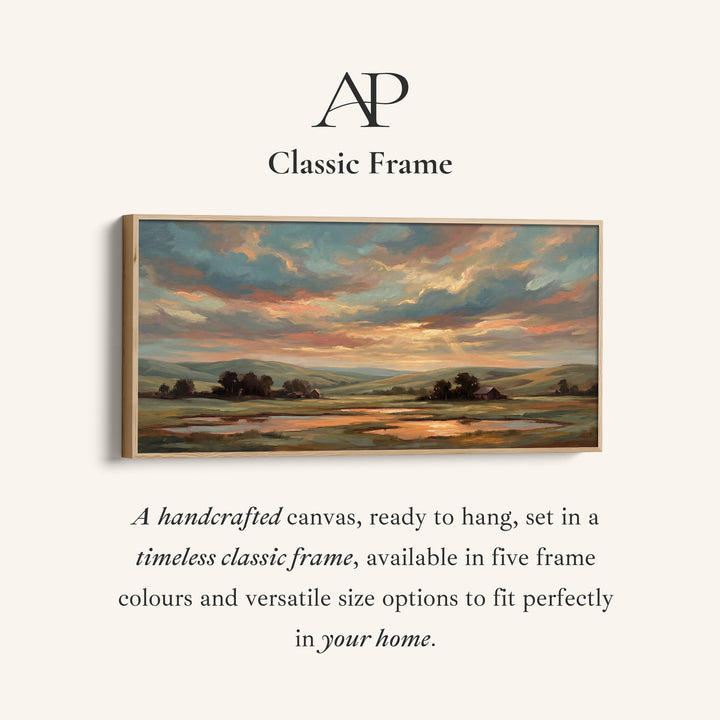 Sunset Countryside Landscape Above Soft Wall Art Panoramic Canvas Print For Living Room