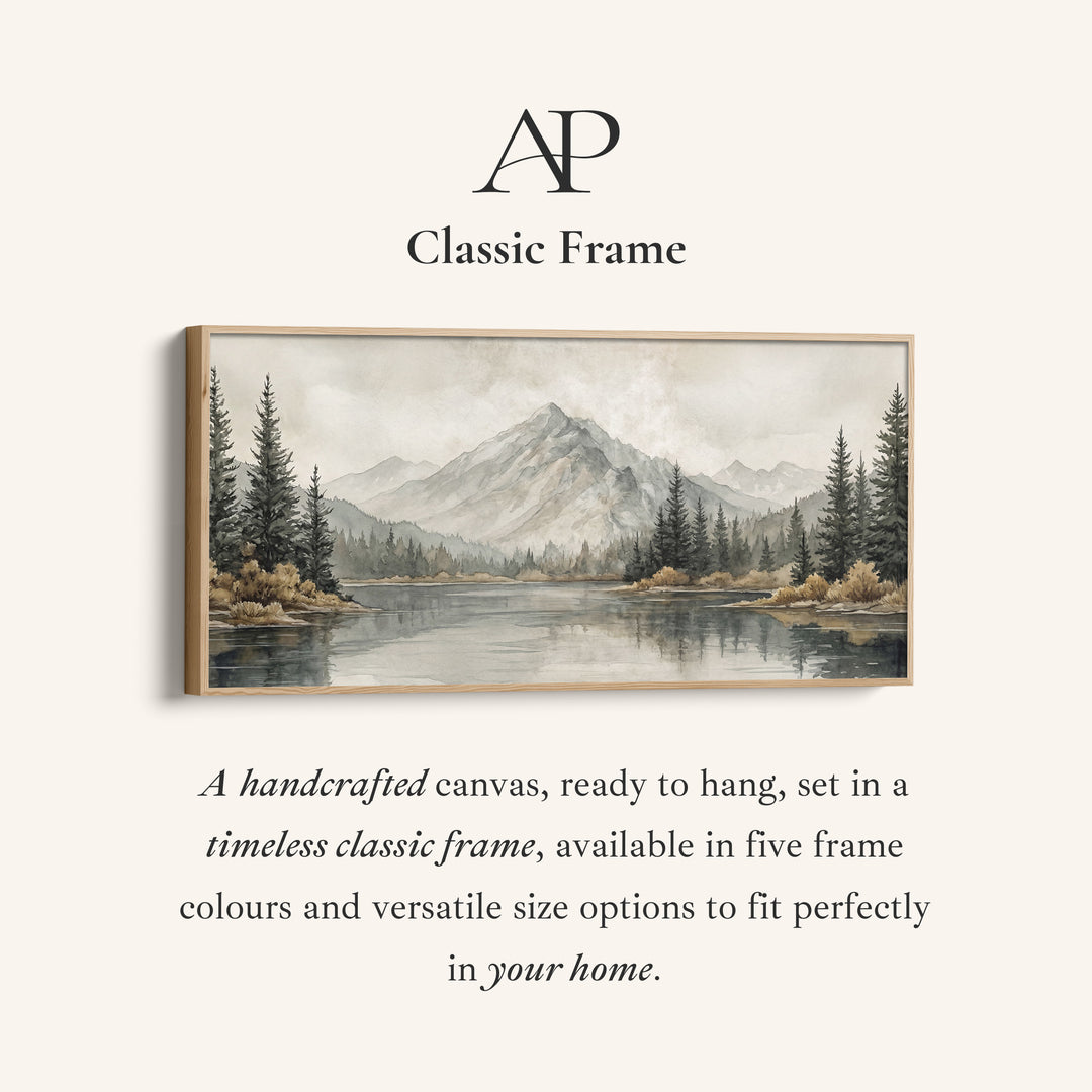 Mountain Lake With Trees Bedroom Wall Art Extra Wide Canvas For Bedroom