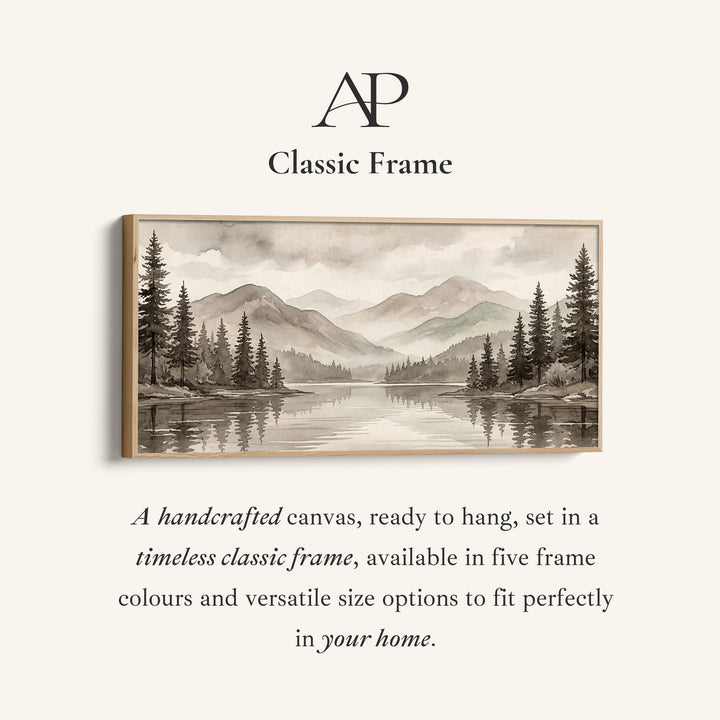 Misty Mountain Lake Wide Canvas Statement Wall Decor For Living Room