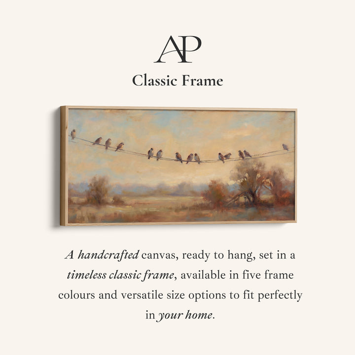 Sunset Birds Large Wall Art Extra Wide Canvas For Living Room