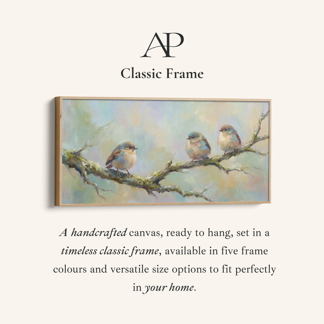 Three Birds Panoramic Wall Art Statement Wall Decor For Office