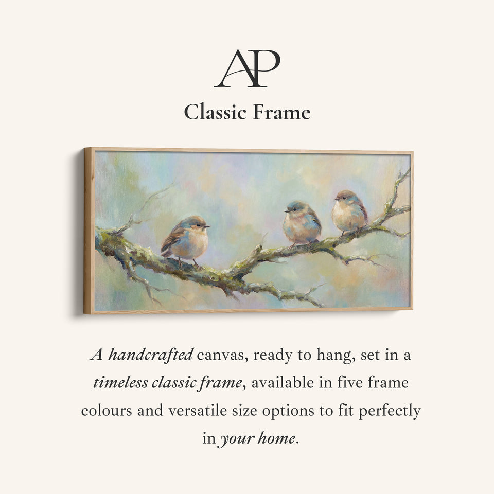 Three Birds Panoramic Wall Art Statement Wall Decor For Office