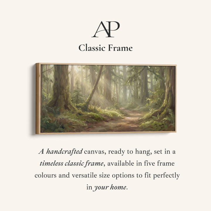 Forest Trail Horizontal Wall Art Panoramic Canvas Print For Bedroom