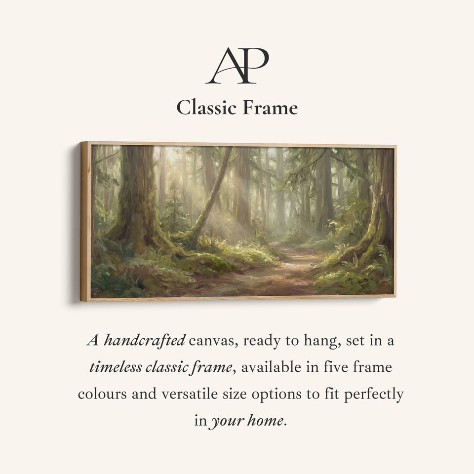 Forest Trail Horizontal Wall Art Panoramic Canvas Print For Bedroom
