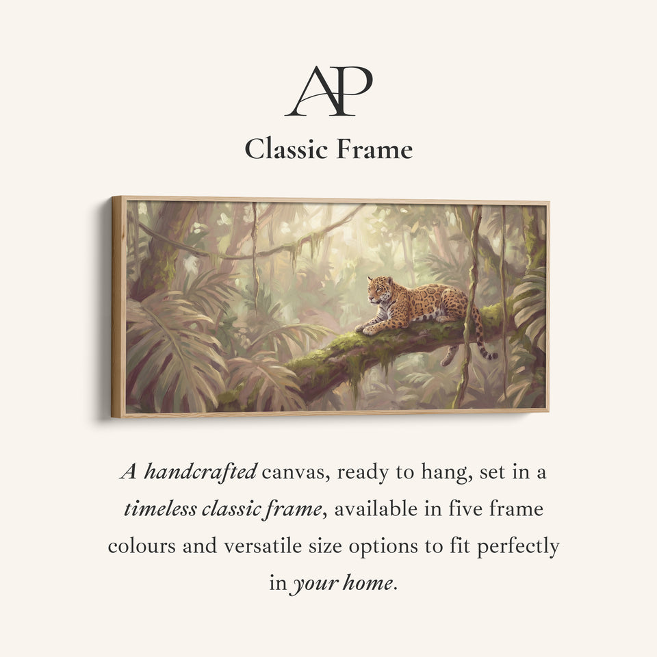 Wide Framed Canvas Leopard In Jungle Extra Wide Canvas Living Room