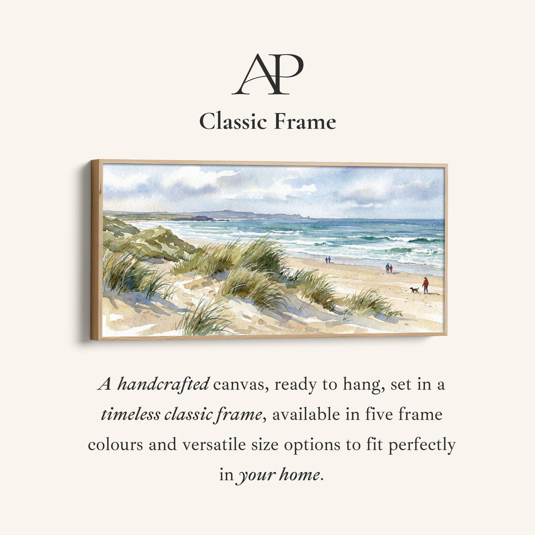 Coastal Dunes above bed wall art Panoramic Canvas Print Living Room