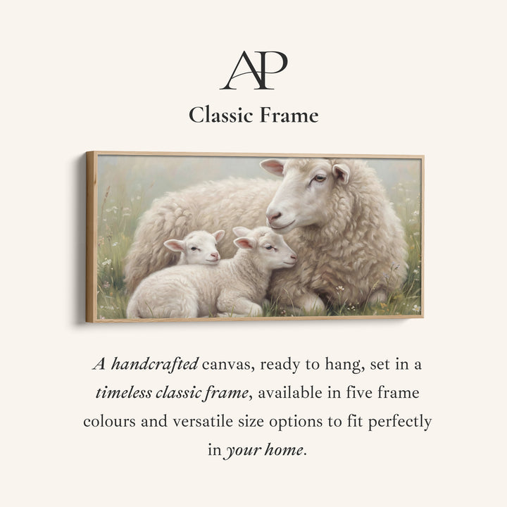 Sheep And Lambs wide canvas Statement Wall Decor Bedroom