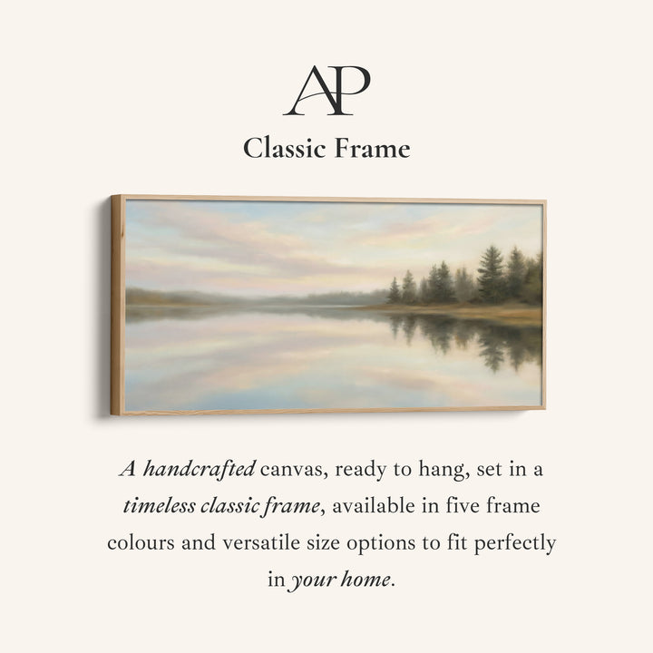 Calm Lake Reflection Wide Canvas Horizontal Canvas Print For Living Room