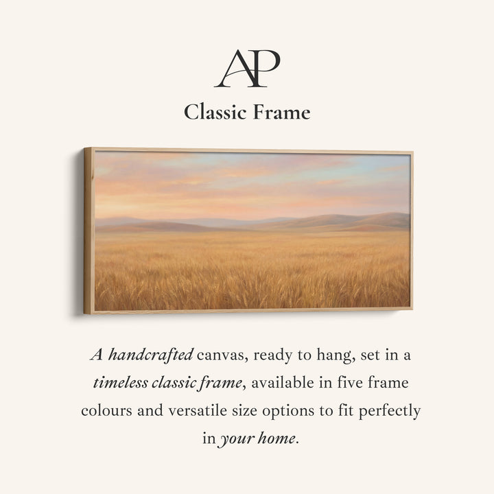 Golden Wheat Field above soft wall art Panoramic Canvas Print For Living Room