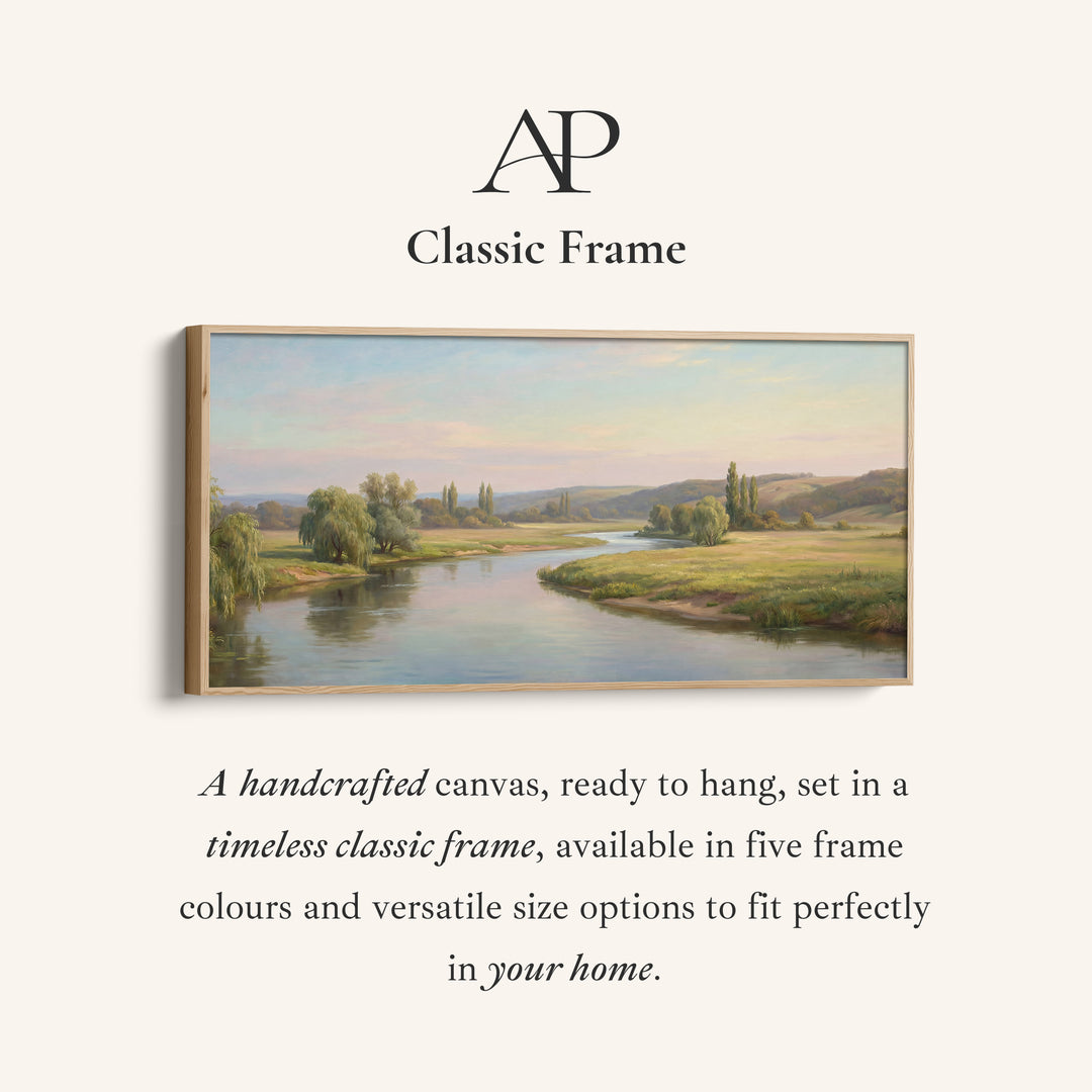 Countryside River long wall art Panoramic Canvas Print For Living Room