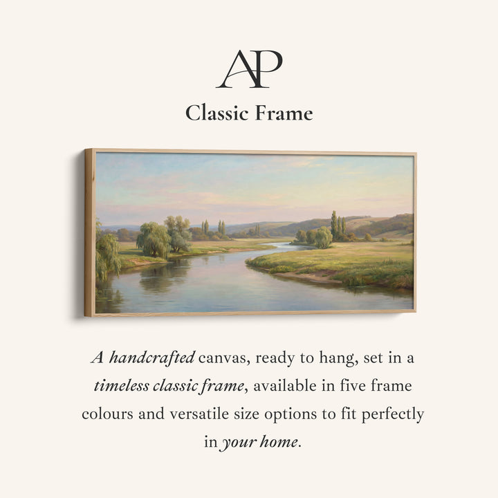 Countryside River long wall art Panoramic Canvas Print For Living Room