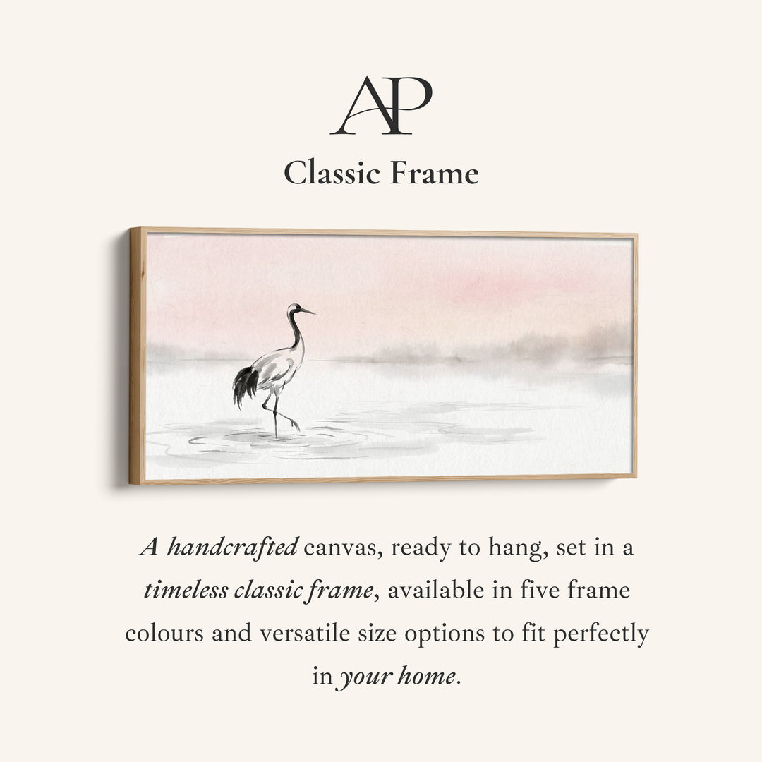 Crane In Water horizontal wall art Statement Wall Decor For Bedroom