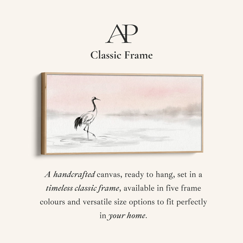 Crane In Water horizontal wall art Statement Wall Decor For Bedroom