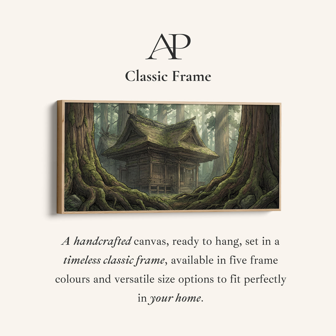 Forest Shrine Above Soft Wall Art Panoramic Canvas Print For Hallway