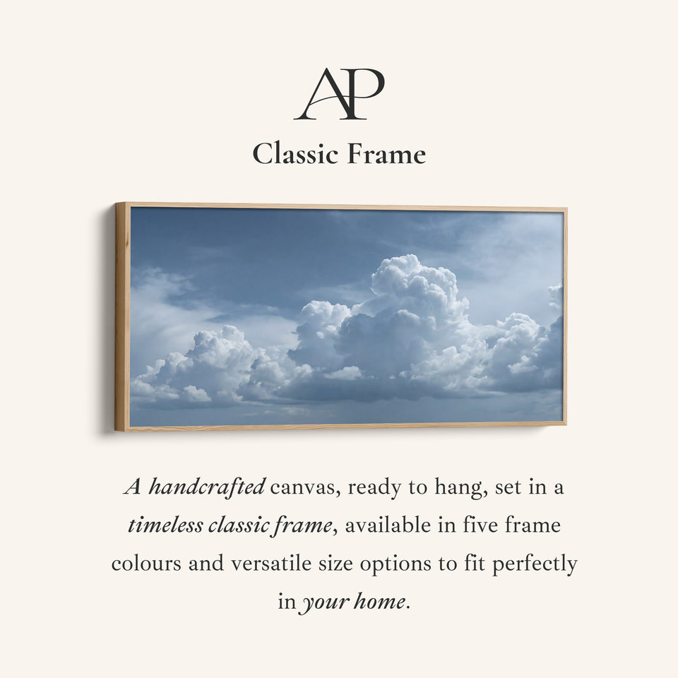 Dramatic Sky Wide Framed Canvas Extra Wide Canvas For Bedroom