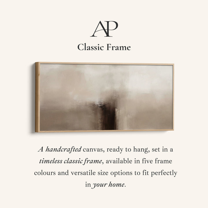 Abstract Beige Horizontal Wall Art Framed Canvas Print For Bedroom