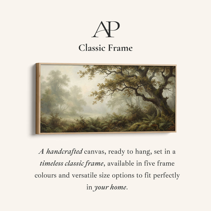 Misty Woodland Wide Framed Canvas Oversized Wall Decor For Living Room