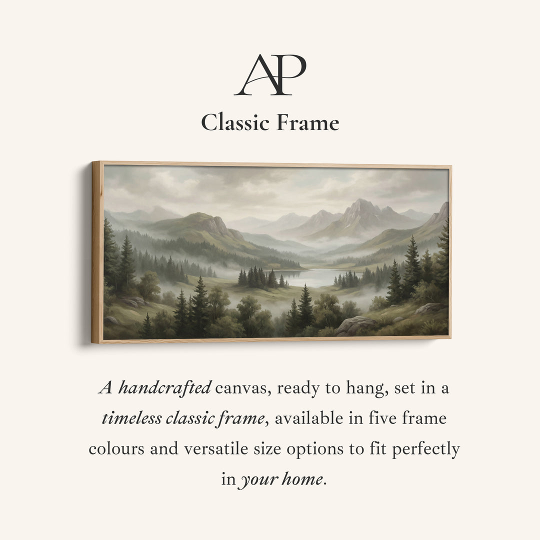 Above Bed Wall Art Misty Mountain Lake Valley Extra Wide Canvas For Living Room