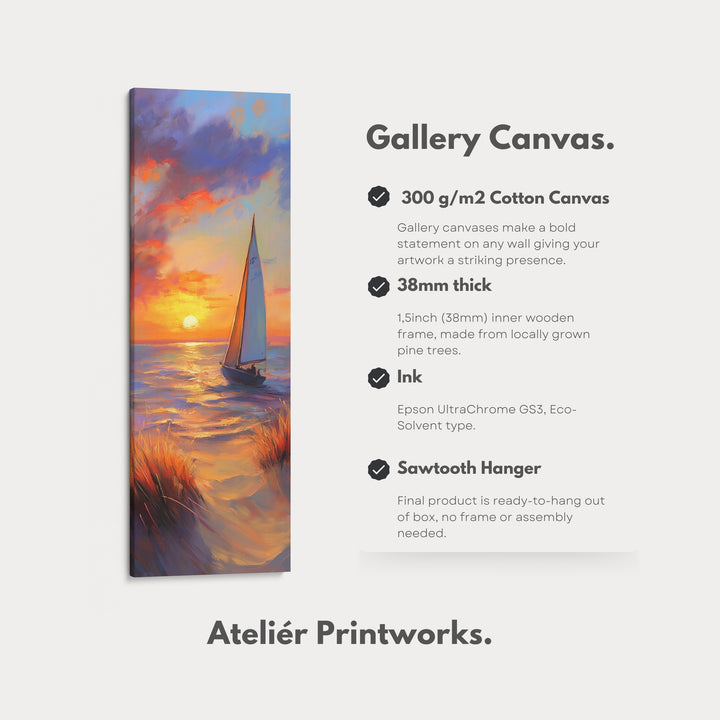 Sunset Sailing Boat Vertical Artwork - V0010