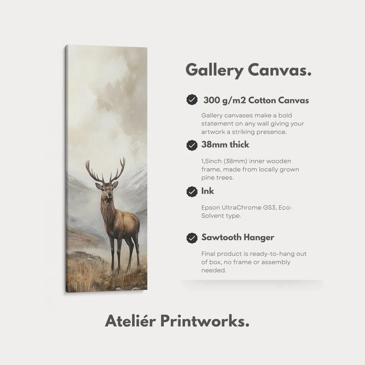 Stag Canvas Tall Narrow Skinny Artwork - V0018