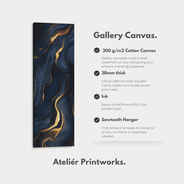 Gold Marble Abstract Long Vertical Wall Decor - V0039