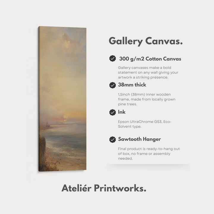 Long Narrow Vertical Large Wall Decor Vintage Ocean - V0103