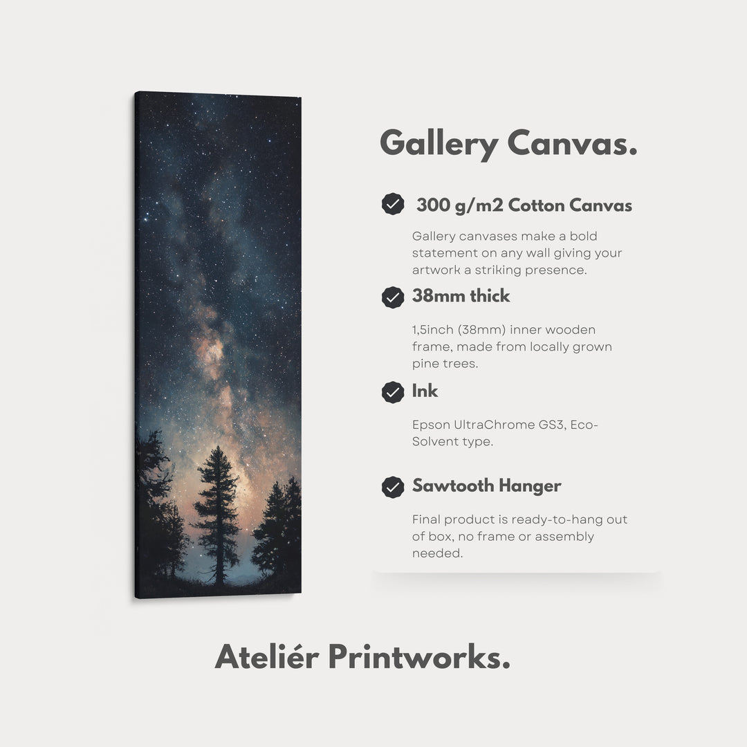 Night Sky Long Narrow Vertical Large Canvas Wall Decor - V0107