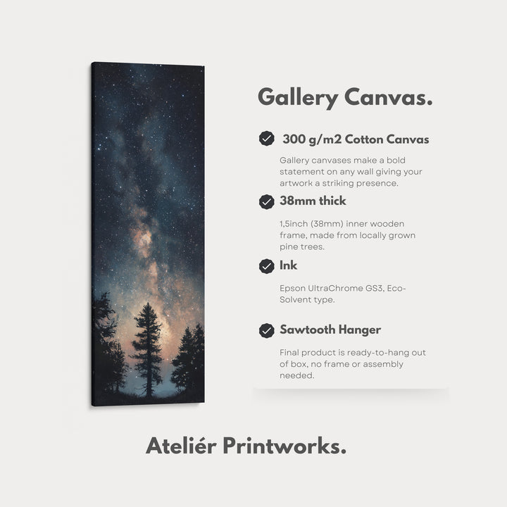 Night Sky Long Narrow Vertical Large Canvas Wall Decor - V0107