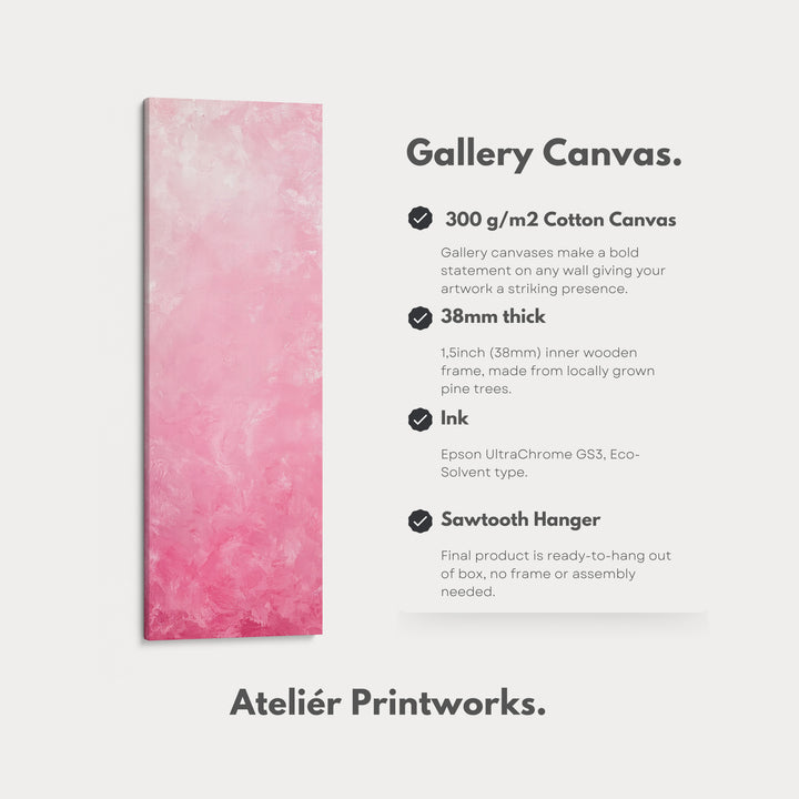 Abstract Pink Vertical Wall Art - Tall Long Narrow Vertical Wall Decor - V0126