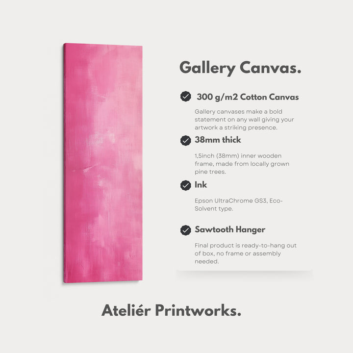 Vertical Wall Art Pink - Living Room Tall Long Narrow Vertical Wall Decor - V0127