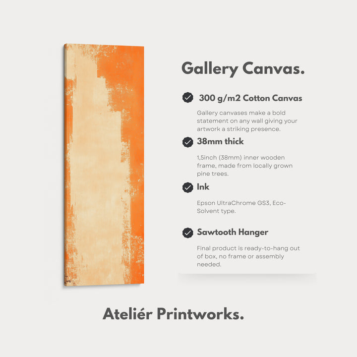 Abstract Orange Living Room Decor Vertical Wall Art - Tall Long Narrow Vertical - V0130