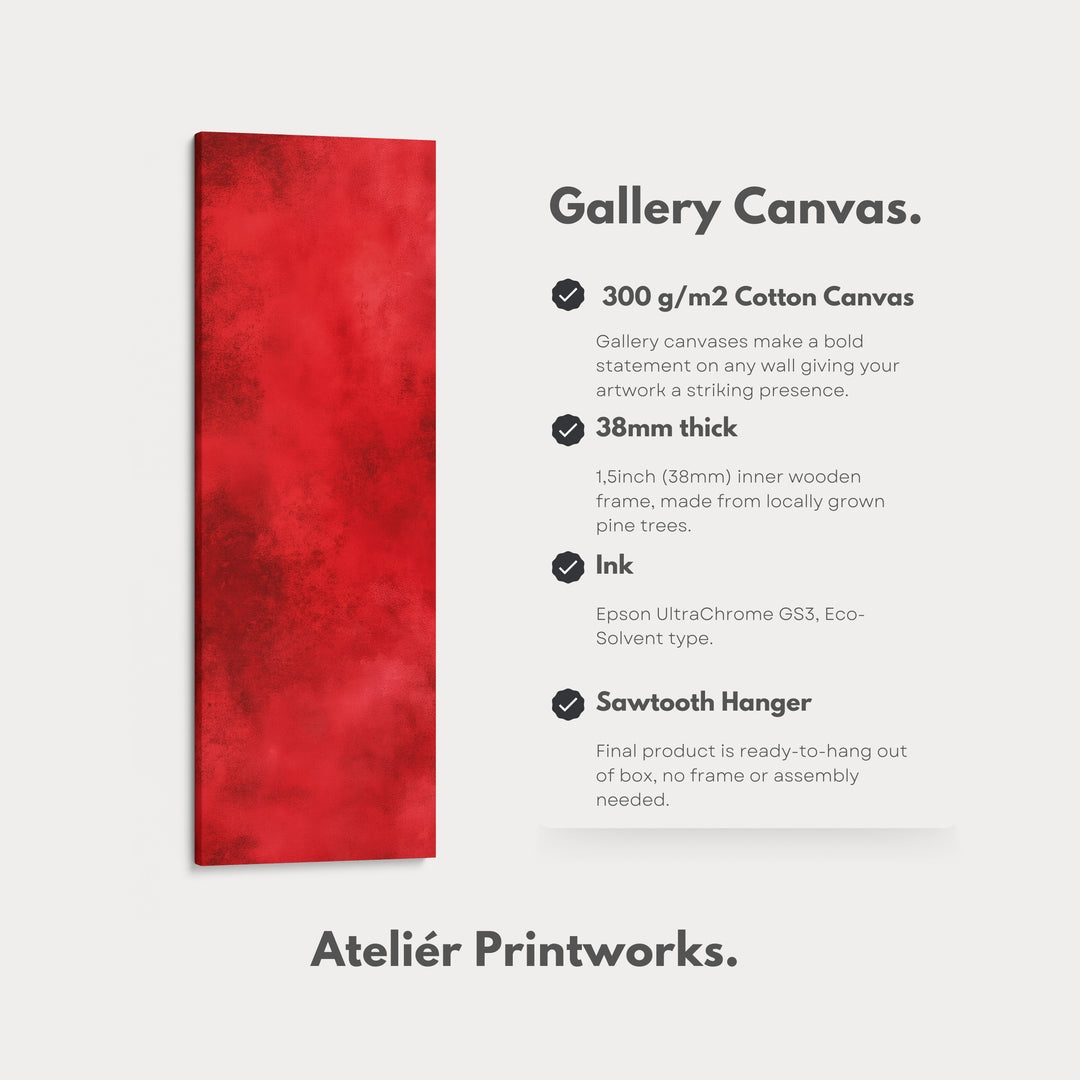 Minimalist Red Living Room Decor Vertical Wall Art - Tall Long Narrow Vertical - V0131