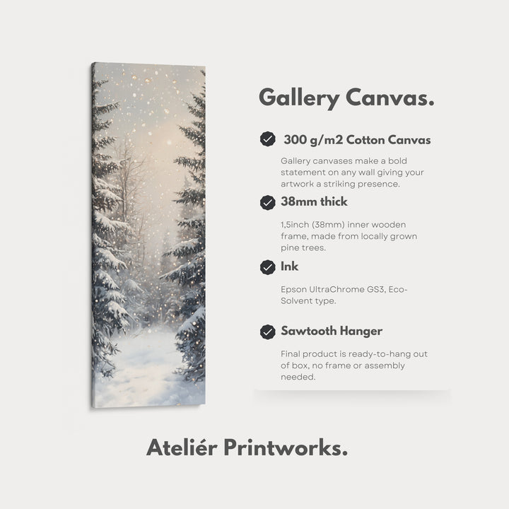 Winter Landscape Long Narrow Vertical Wall Art Large Canvas Wall Decor - V0135