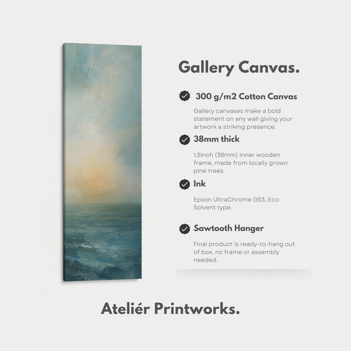 Vintage Neutral Coastal Framed Vertical Long Canvas Wall Art Prints for bedroom - V0140