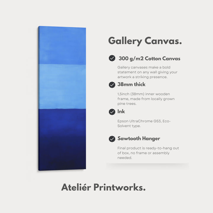 Minimalist Blue Living Room Decor Vertical Wall Art - Tall Long Narrow Vertical - V0146