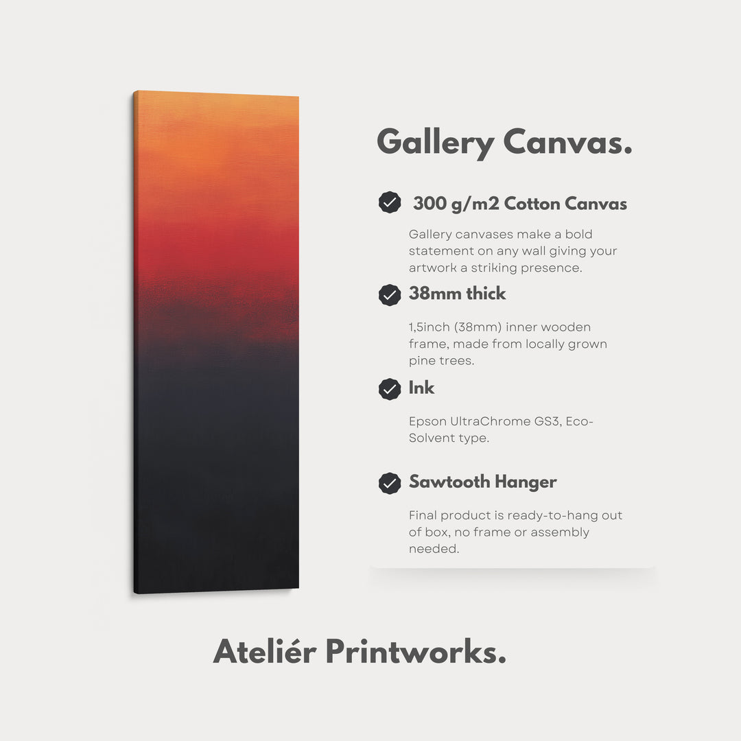 Abstract Red & Black Living Room Decor Vertical Wall Art - Tall Long Narrow Vertical - V0147