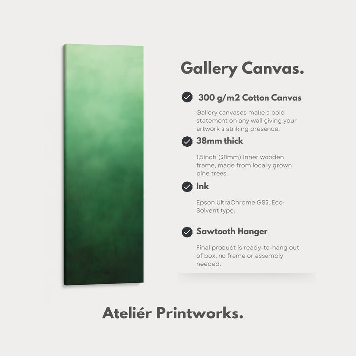 Minimalist Green Living Room Decor Vertical Wall Art - Tall Long Narrow Vertical - V0149