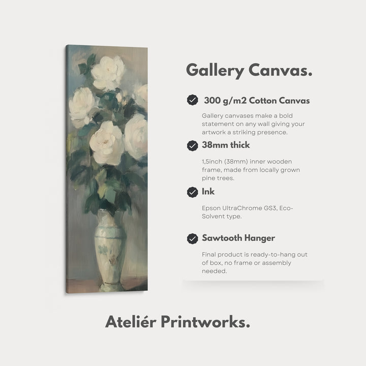 Vintage Roses Neutral Framed Canvas Wall Art For Living Room - V0163