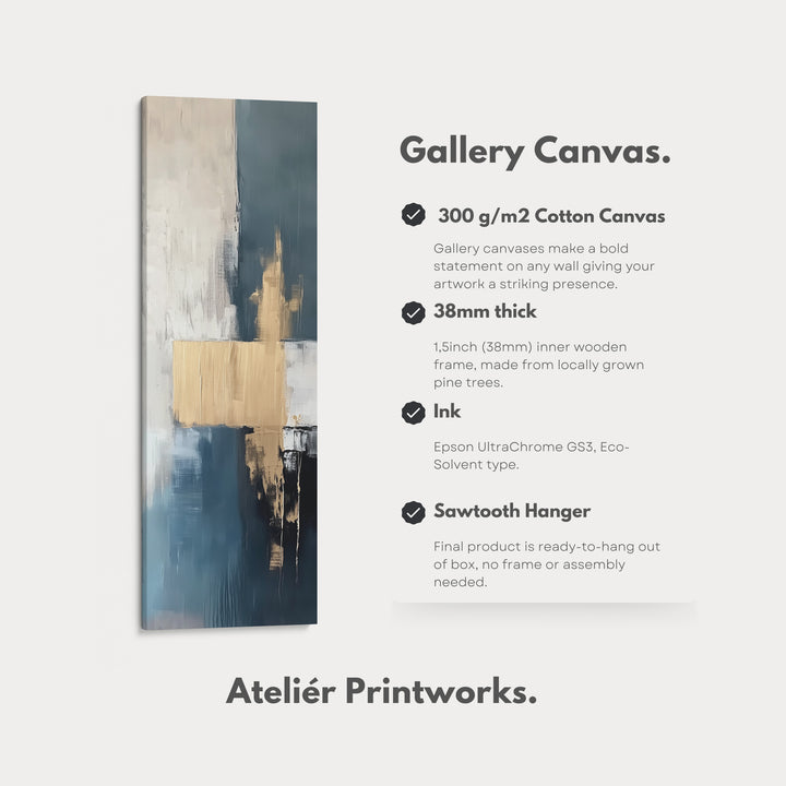 Minimalist Abstract Gold Long Vertical Wall Art - V0174