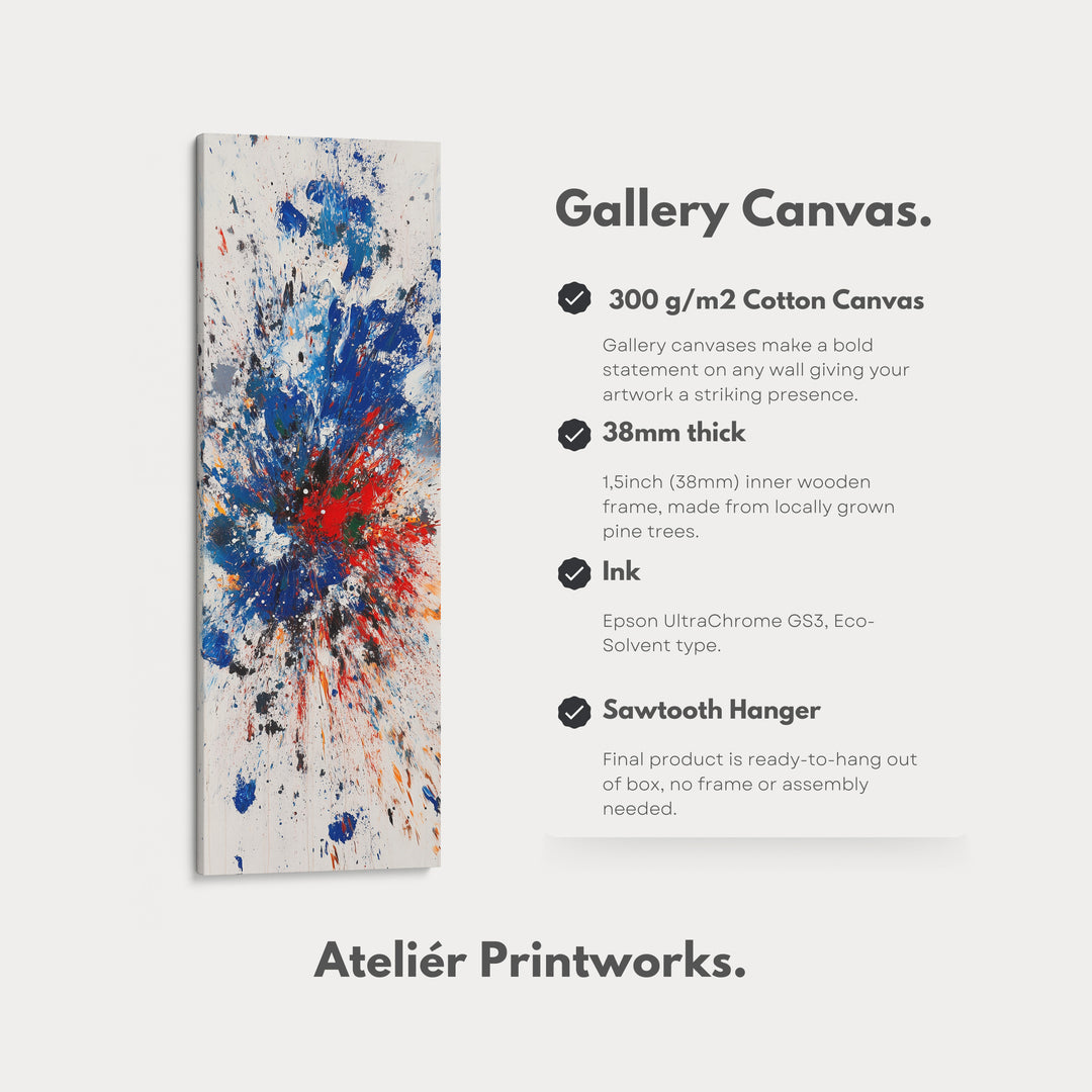 Abstract Colour Tall Vertical Large Framed Canvas - V0179