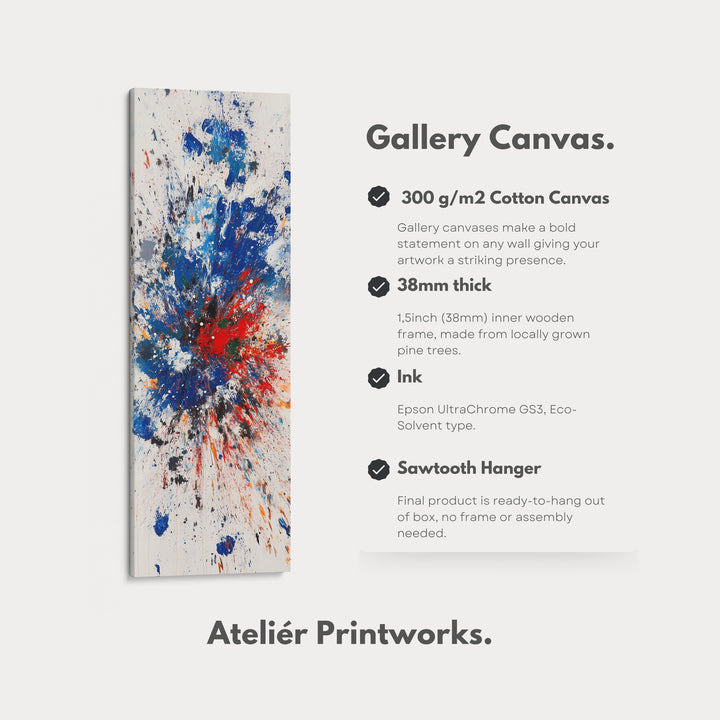 Abstract Colour Tall Vertical Large Framed Canvas - V0179