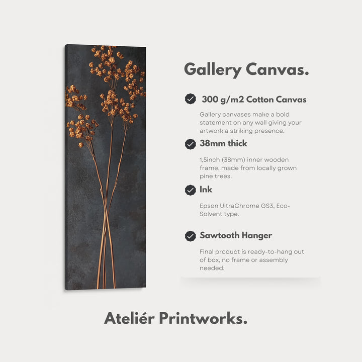 Vintage Wildflower Kitchen Tall Skinny Vertical Framed Canvas Decor - V0195