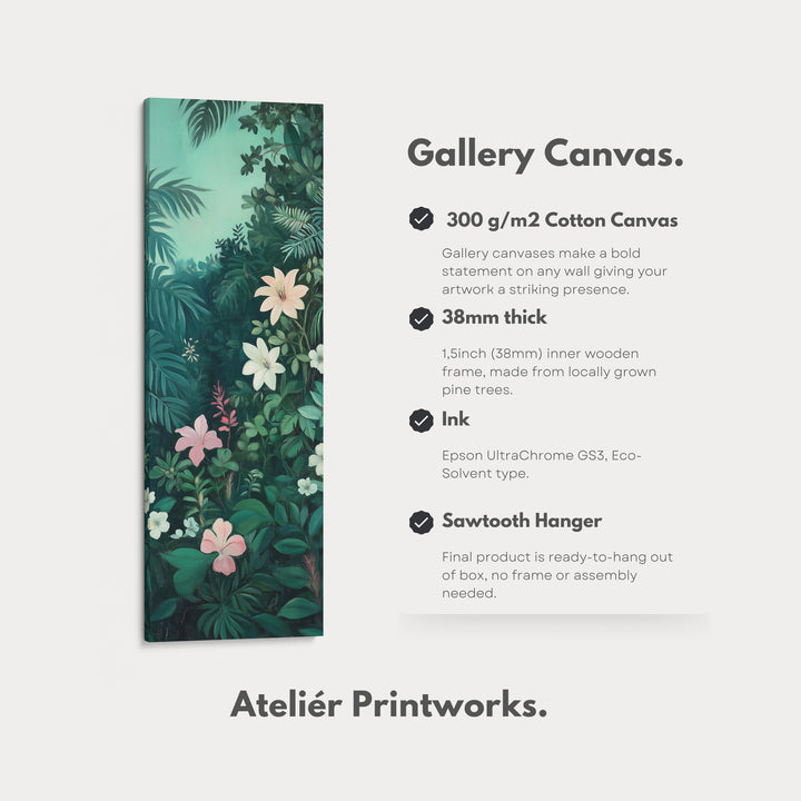 Tropical Jungle Tall Skinny Wall Decor Framed Canvas - V0208