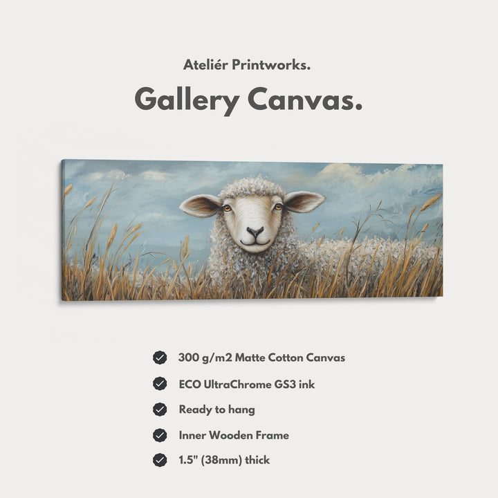 Sheep Horizontal Art Long Wall Hanging Large Canvas - H0067